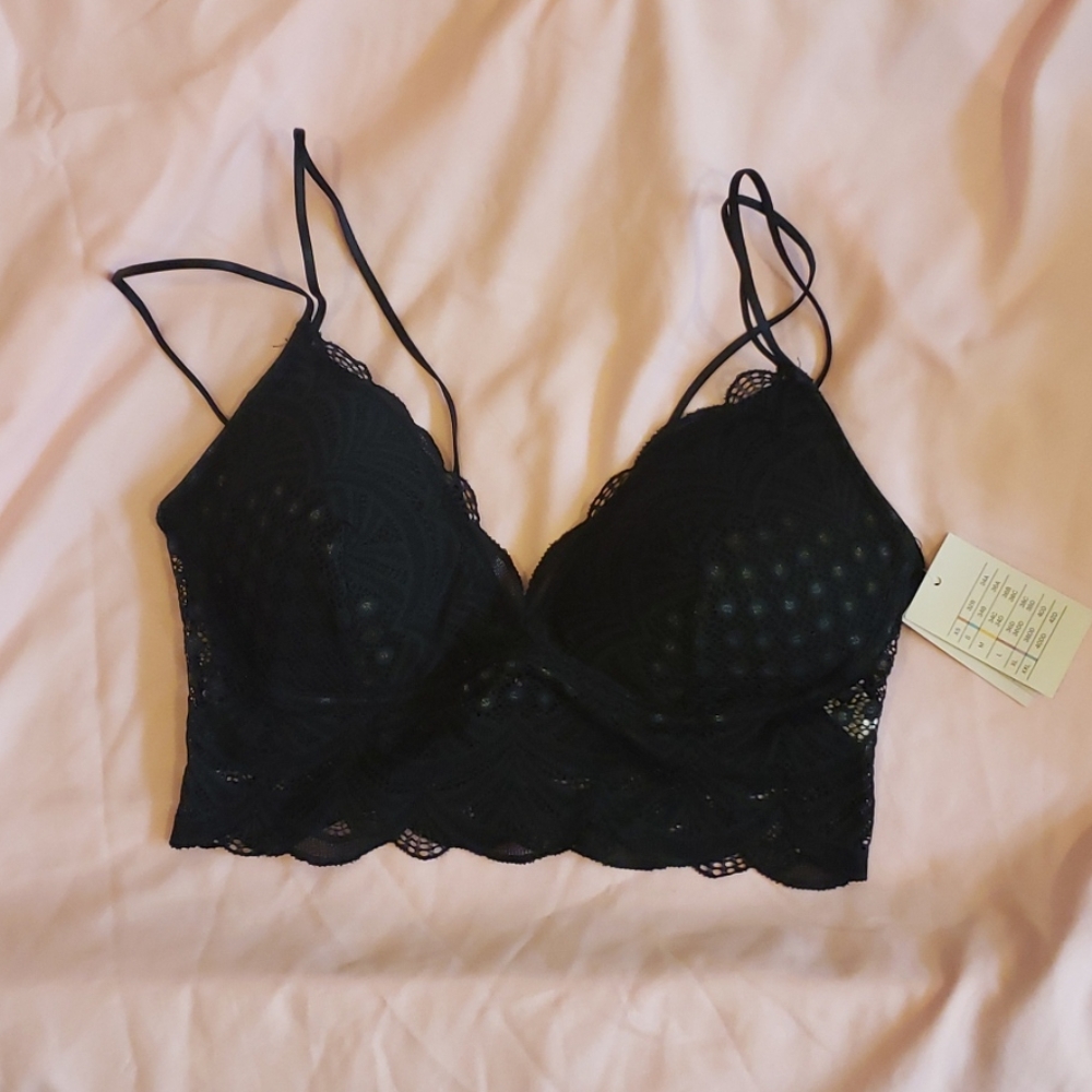 Black lace bralette